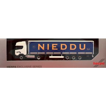 Scania CR20 HD Planensattezug, NIEDDU, weiß/blau, Rom - Italien