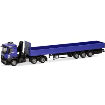 Mercedes-Benz Arocs mit Ladekran, Pritschen-Sattelzug, Hoch-Tief