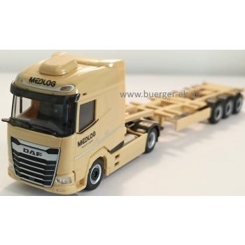 DAF XG, Containersattelzug, MEDLOG, Logistikdienstleister, beige