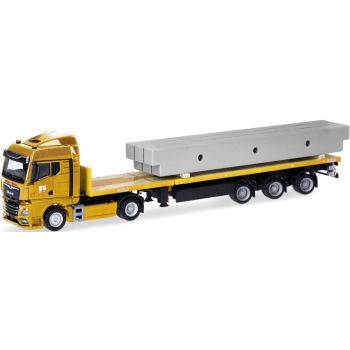MAN TGX GM Flachpritschen-Sattelzug Max Bögl beladen mit Betonträger
