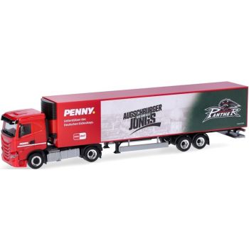 Iveco S-Way Kühlkoffer-Sattelzug, PENNY DEL / Eishockey-Club Augsburger Panther - Augsburger Jungs, Deutsche Eishockey Liga