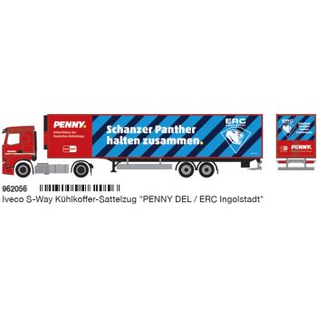 Iveco S-Way Kühlkoffer-Sattelzug, PENNY DEL / Eishockey-Club ERC Ingolstadt - Schanzer Panther halten zusammen, Deutsche Eishockey Liga