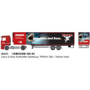 Iveco S-Way Kühlkoffer-Sattelzug, PENNY DEL / Eishockey-Club Kölner Haie - Zusammen met Bess, Deutsche Eishockey Liga