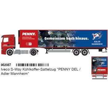 Iveco S-Way Kühlkoffer-Sattelzug, PENNY DEL / Eishockey-Club Adler Mannheim - Gemeinsam hoch hinaus, Deutsche Eishockey Liga