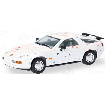 Porsche 928 S4, Sonderfarbe weiß mit Farbtupfern, Herpa Tag der offenen Tür 2026