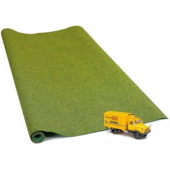 Geländematte mit Hanomag LKW, Grasmatte hellgrün,  - Jubiläumsartikel 60 Jahre Busch