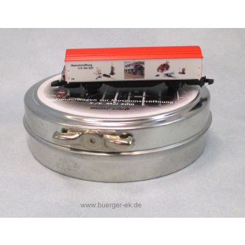 Märklin Museumseröffnung 5./6.Mai 2001 (Schiebewandwagen, rotes Dach), in Blechschatulle verpackt