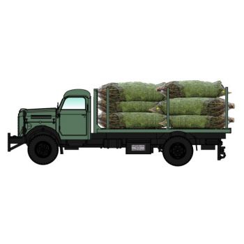 Borgward B 4500 Flachpritsche beladen mit Weihnachtsbäumen