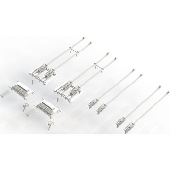 Trolleybusstangen mit Halter, Set für 2 Busse + Ersatzstangen