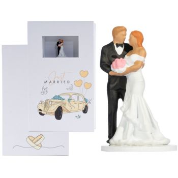 Geschenkbox Hochzeit 9x15cm 2,5 hoch, im Deckel mit Hochzeitspaar, die Box öffent sich wie ein Buch mit Magnetverschluß, Platz für ein extra Geschenk