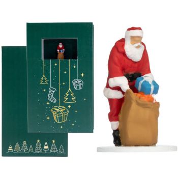 Geschenkbox Weihnachten 9x15cm 2,5 hoch, im Deckel mit Nikolaus, die Box öffent sich wie ein Buch mit Magnetverschluß, Platz für ein extra Geschenk