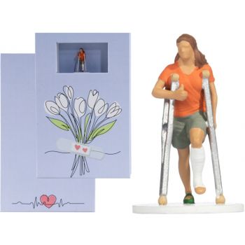 Geschenkbox Gute Besserung 9x15cm 2,5 hoch, im Deckel mit Figur , die Box öffent sich wie ein Buch mit Magnetverschluß, Platz für ein extra Geschenk