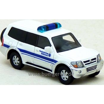 Mitsubishi Pajero, THW - Technisches Hilfserk, Weitverkehrstrupp, weiß/blau