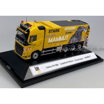 Volvo FH 500 Leonhard Weiss Saugbagger MAMMUT - Der Superstarke Saugrüssler, 57497 Rene.D, Handarbeitsmodell in Dekovitrine, Leonhard Weiss Göppingen