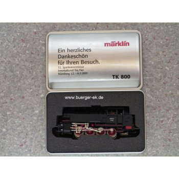 Damflok TK800, Ein herzliches Dankeschön für ihren Besuch 52.Spielwarenmesse Nürnberg 1.2.-6.2.2001, in Metall-Dekobox !